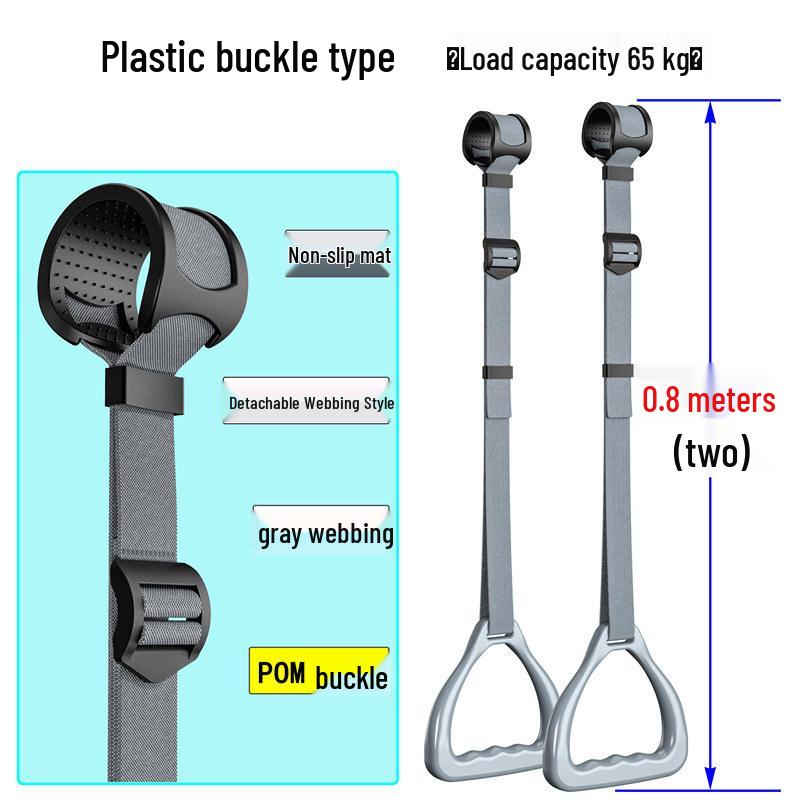 Home Pull-Up Bar with Fitness Rings for Spine Traction and Adult Stretching Training.