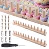 HACRAHO Holz-Handwebrahmen für verstellbaren Holz-Tragbaren DIY-Handstrickset für dickes Garn Handwerk Wiederverwendbarer Deckenwebstuhl DIY, Rahmen,
