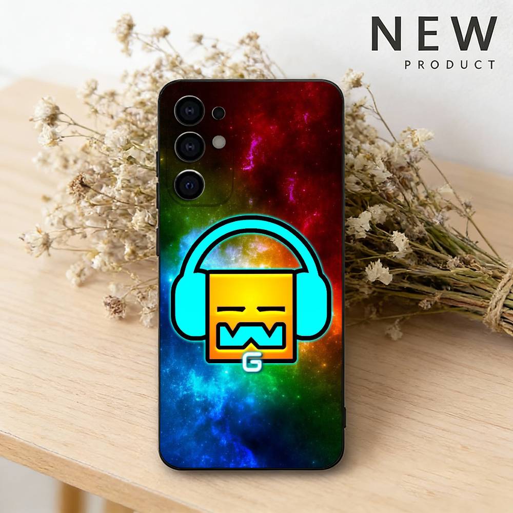 G-Geometry Dash Game Phone Case For Samsung S26,25,24,23,22,30,21,10,9,Ultra,Plus,Lite Black Soft Case