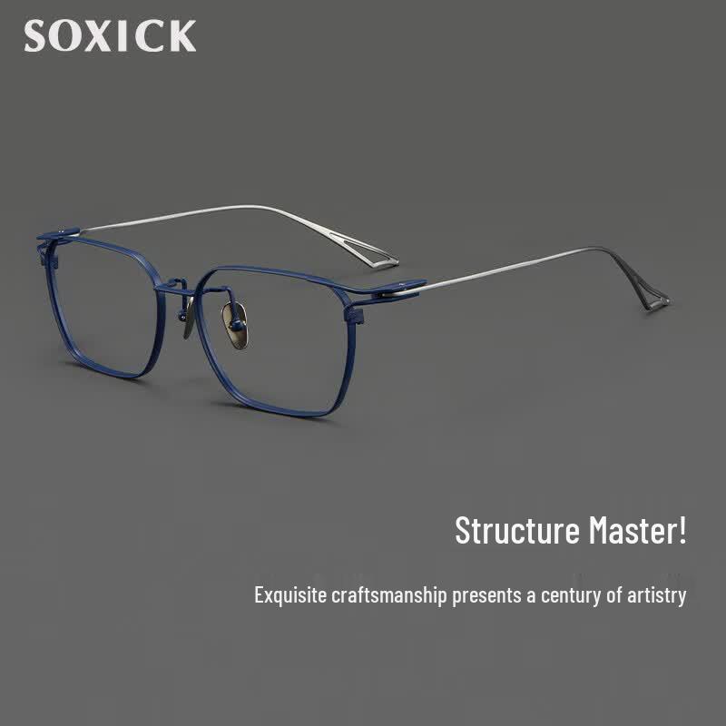 SOXICK Designer Pure Titanium Square Full-Frame Glasses