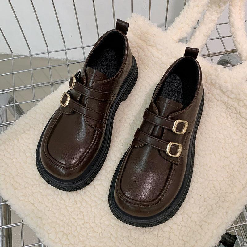 

Увеличивающий рост британский стиль с юбкой JK одинарная обувь женская новая весенне-летняя черная платформа маленькие кожаные туфли 40 коричневый