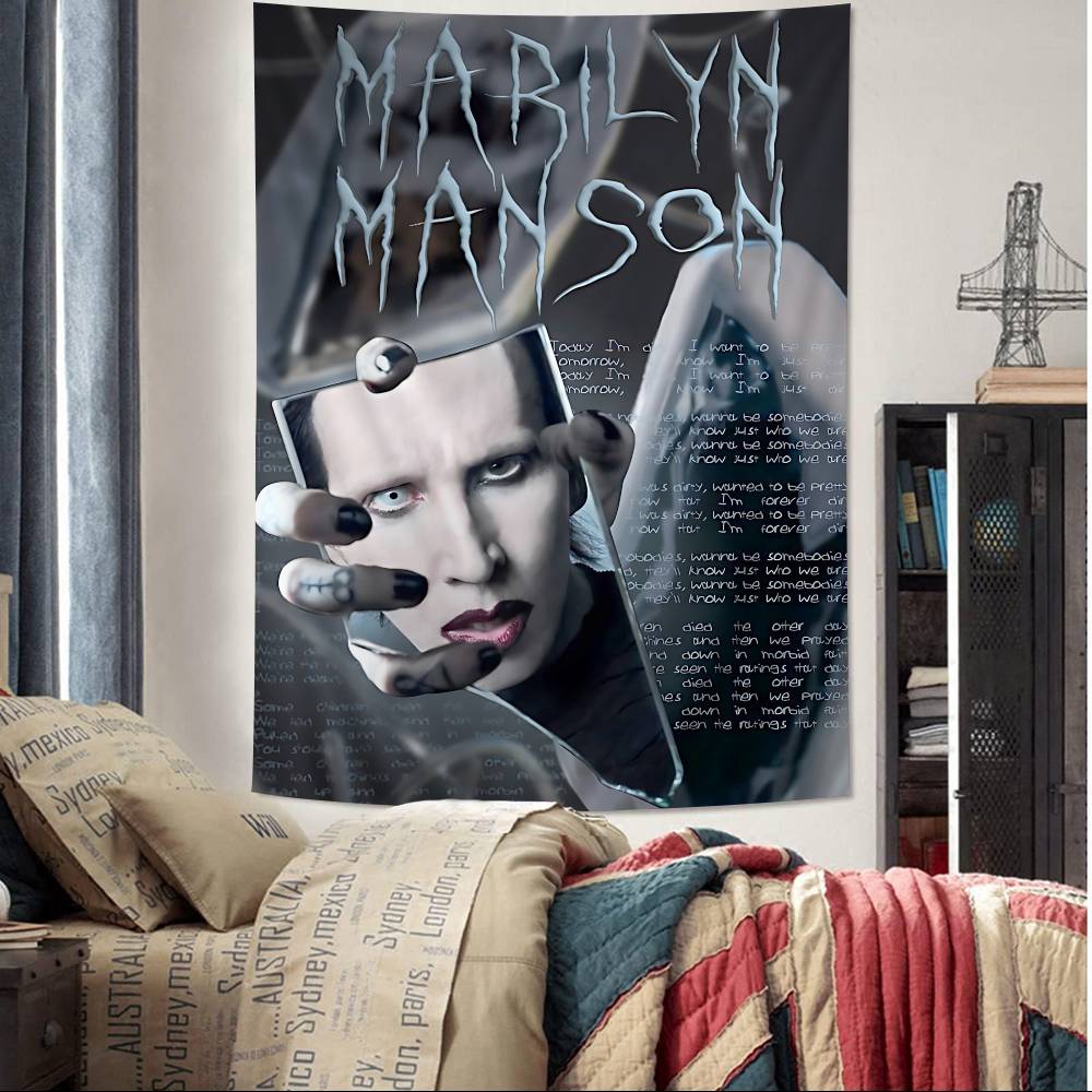 MMarilyn MManson Hanging Bohemian Tapestry for Living Room Home Dorm Decor Japanese Tapestry