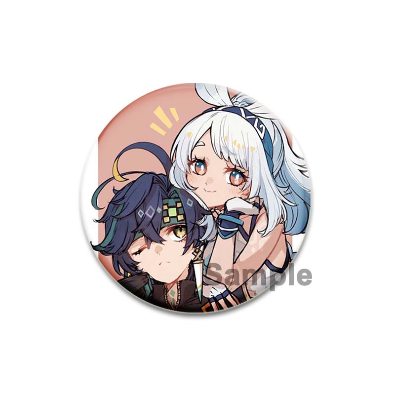Anime Game Genshin Impact Mualani Soft Button Pins Character Kinich X Mualani Fanart Brooch Handmade Badge Fans Collection Gifts