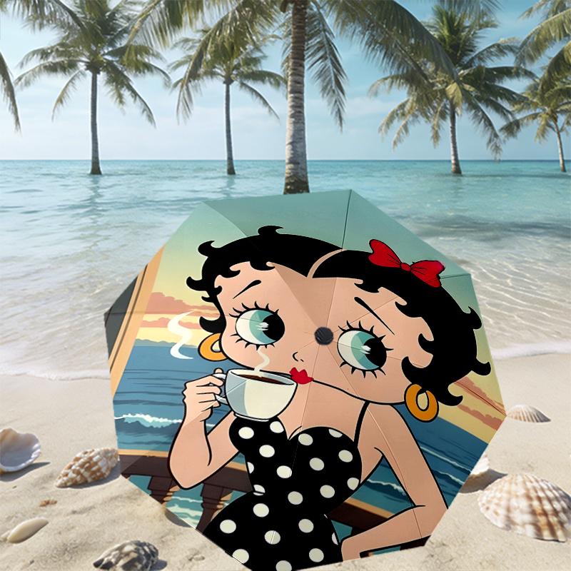 Betty Boop Print Umbrella Automatic Opening/ Closing - Portable Foldable Design - Daily use for Travel/Outdoor - Gift for Birthday