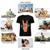 Funny Rock Gesture Print Adult T-shirt Trendy Casual Breathable Crew Neck Short Sleeve Top Pure Cotton T-shirt