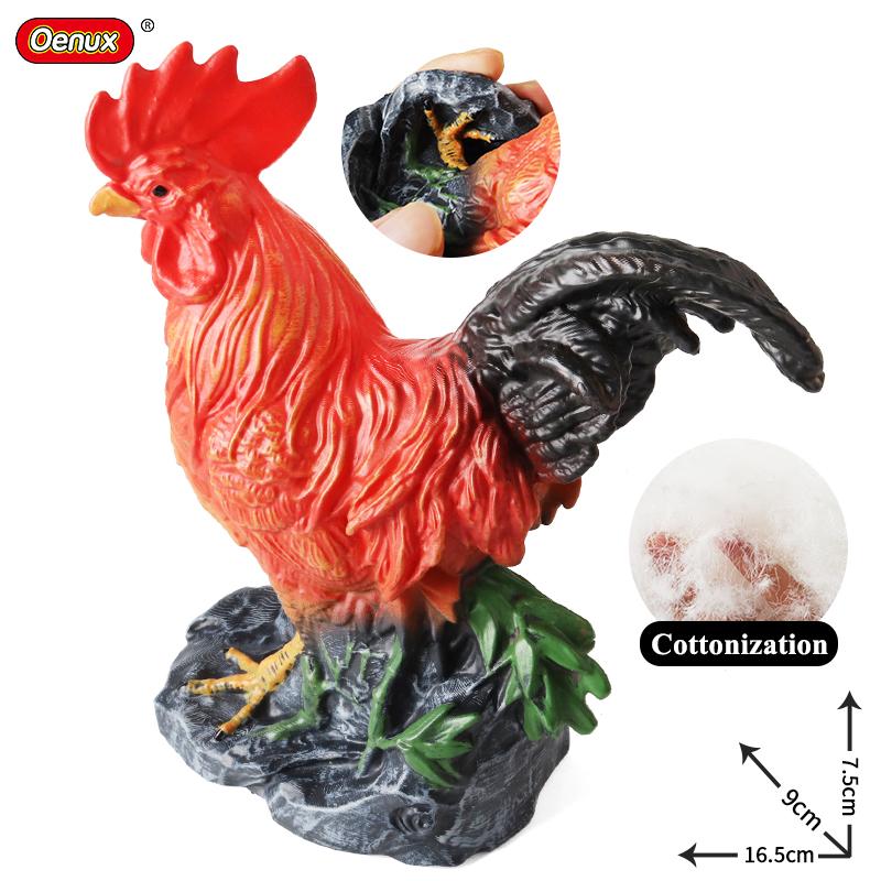 Oenux Soft Cotton Farm Animals Cow Horse Pig Hen Cat Dog Model Action Figures Wild Lizard Donkey Koala Educational Kids Toy Gift