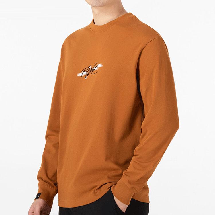 Jordan SS22 Print Long Sleeve Crewneck Sweatshirt Men Tops Khaki DH8963-241