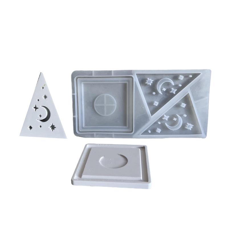 3D Candlestick Silicone Mold Pyramid Shaped Candle Base Mold Gypsum Candle Holder Epoxy Mould Home Decorations Mould