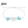 Seaside Commemorative Jewelry Summer Beach Bracelet Bohemian Sea Shell Turtle Braided Handmade Woven Adjustable String Bracelet for Teens Wristband,