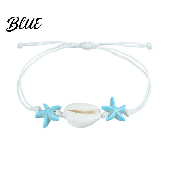Seaside Commemorative Jewelry Summer Beach Bracelet Bohemian Sea Shell Turtle Braided Handmade Woven Adjustable String Bracelet for Teens Wristband,