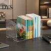 Desktop Document Storage Rack Clear Magazine Holder, 3/4-Compartment Desk Organizer, Vertical Bookend File Space Saving Book Stand for Students Sorter