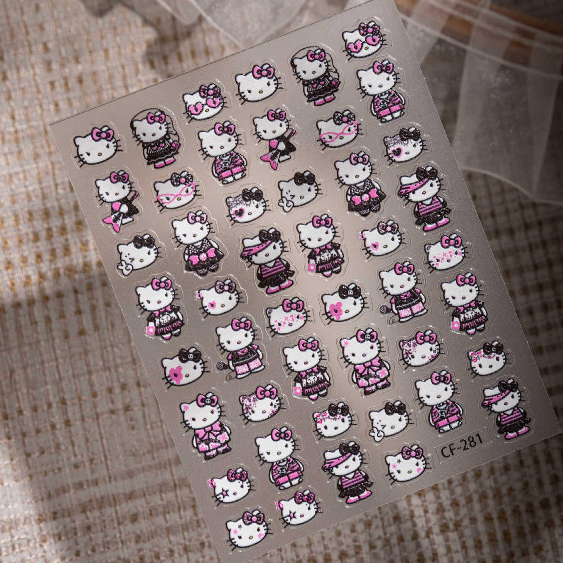 Best-Selling Cyansea Sweet Cool Hello Kitty 3D Embossed DIY Journal & Tech Decoration Stickers CF-281