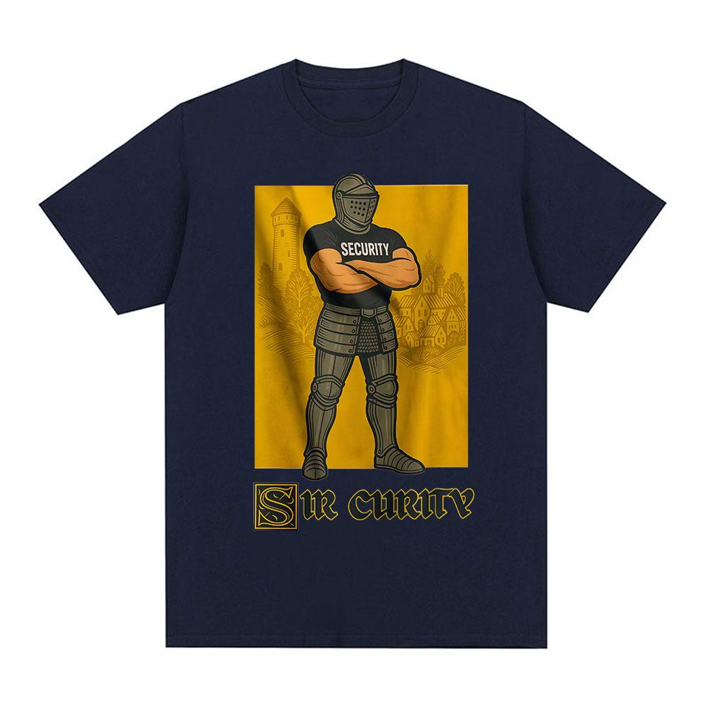 Sir Curity Funny Knight Meme Graphic T-shirts Unisex's Women Clothing Cotton Casual Oversized Short Sleeves T Shirts Streetwear