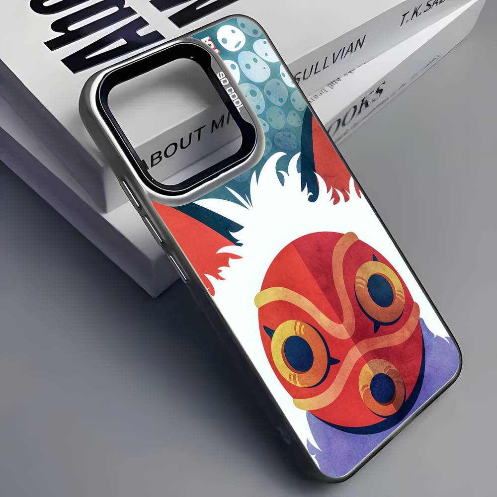 

Anime P-Princess M-Mononoke Phone Case For iPhone 16 15 14 13 12 11 Pro Max Grey Black Covers Matte Laser Metallic Aurora Funda iPhone14promax