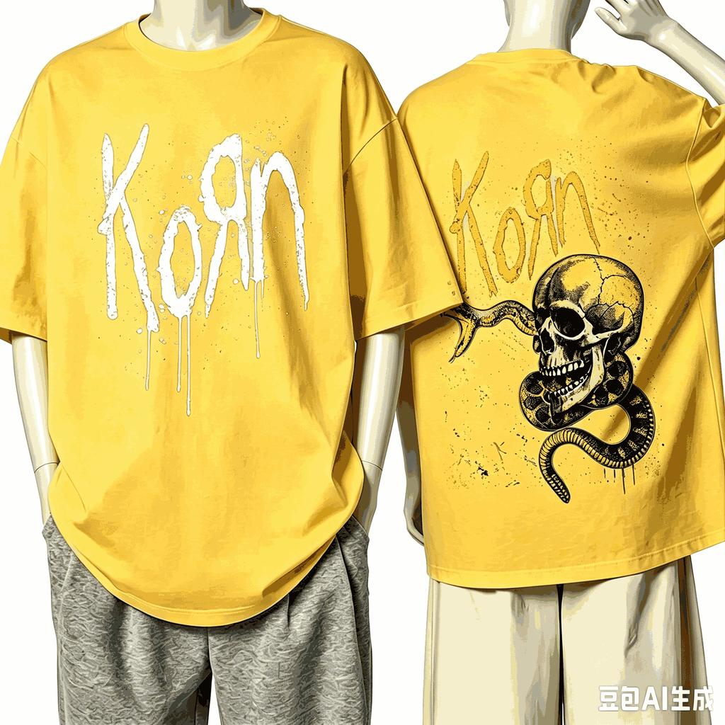 Korn Hot Band Vintage Tshirt Unisex Singer Cotton Unisex Tshirt New Tee Tshirt Unisexs Top 2026 Summer New Fashion Oversized Unisex