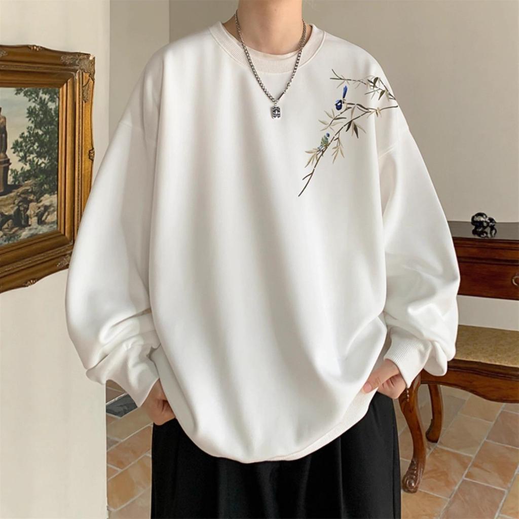 Men's Autumn/Winter Thick Printed Hoodie – Trendy Velvet-Lined Long Sleeve Outerwear