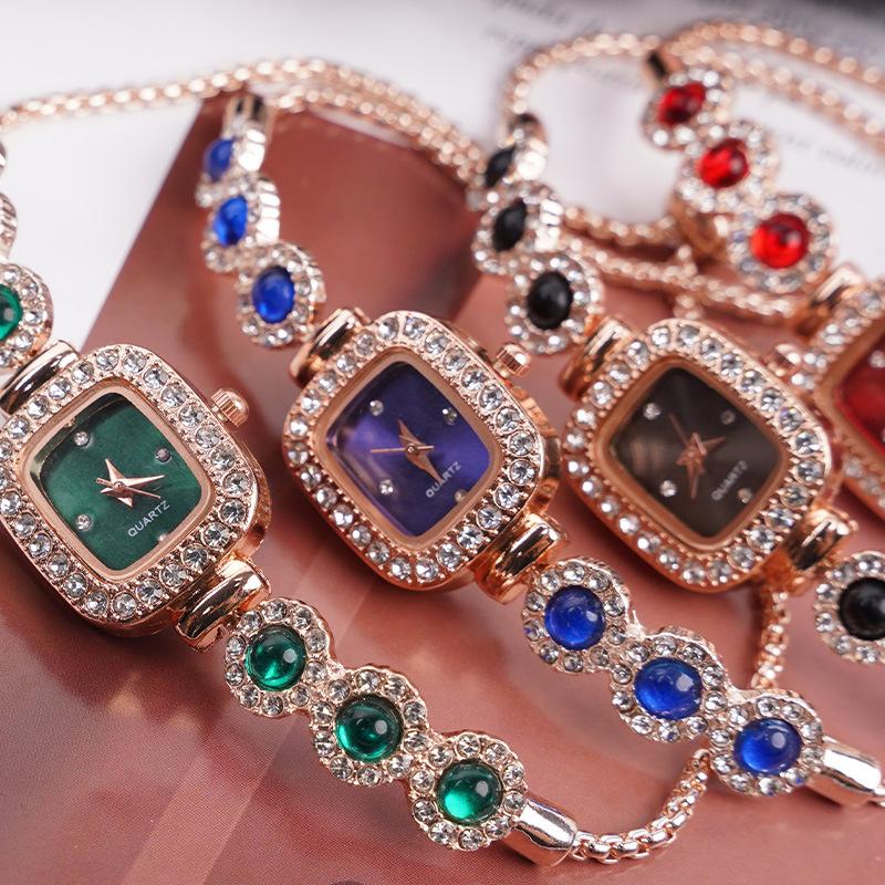 Elegant Small Dial Square Watch Rhinestone Design Women Bracelet Watches Luxury Drawstring Bracelet Female Clock Reloj Mujer