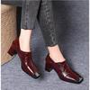 Elegant Pumps Short Boots Women's Ankle High Heels Soft Leather Slippers Woman Deep Mouth Metal Head Thick Heel Shoes Loafers