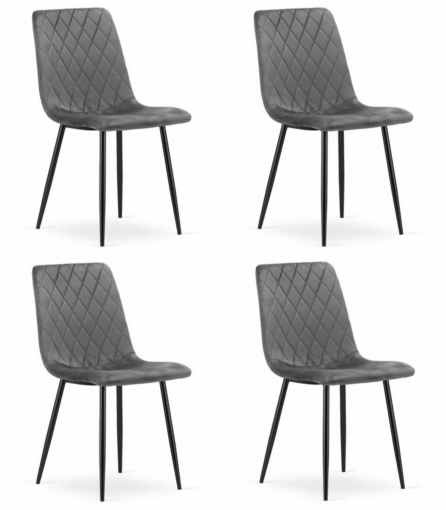 TURIN Chair - Dark Gray Velvet X 4