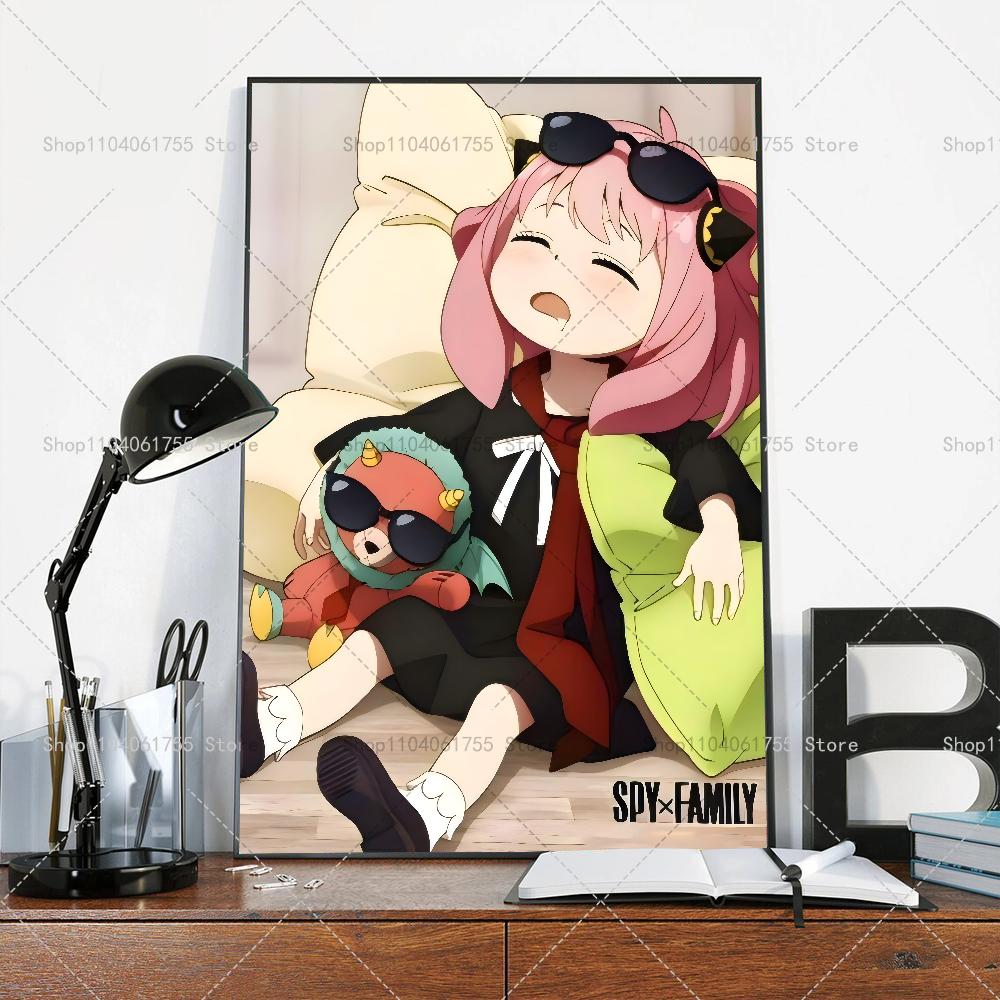 1PC Anime Spy X Family Character Anya Poster Self-adhesive Art Waterproof Paper Sticker Coffee House Bar Room Wall Decor