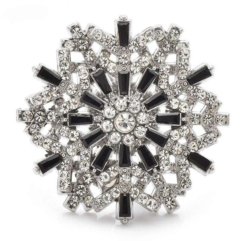 Snowflake Brooch Pins for Women Unisex Winter Flowers New Year Party Corsage Gifts