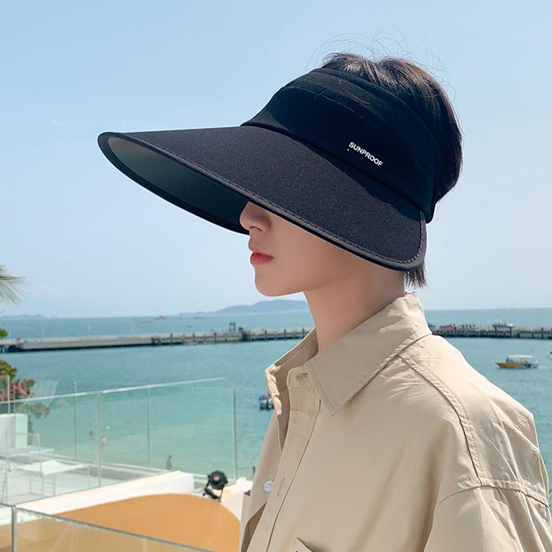 

8438 Summer vinyl eaves sunshade sunscreen hat men s outdoor sports face cover foldable empty top sun hat