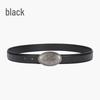 Korean Style Women's Antique Leather Belt with Oval Silver Buckle - Simple Cowhide Waist Belt for Ladies' Jeans and Shirts