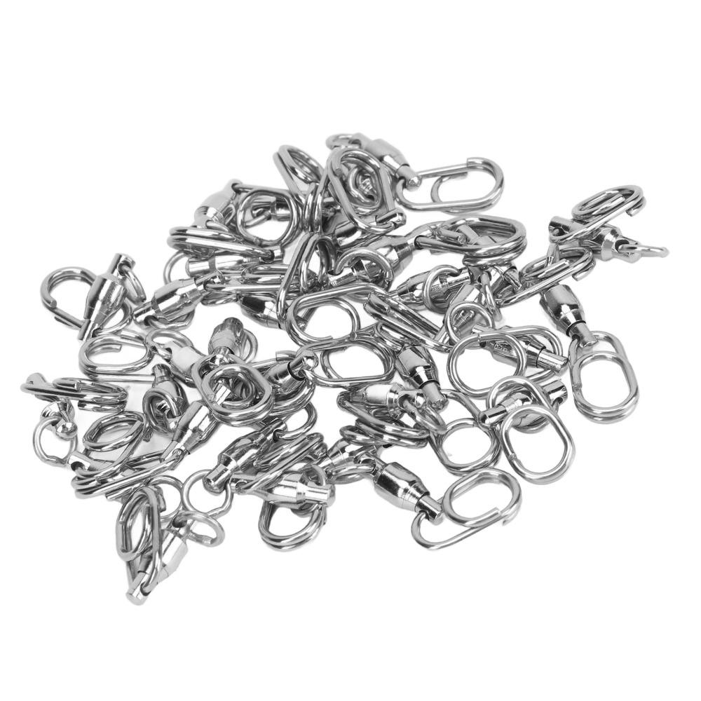 30PCS High Strength Fishing Bearing Swivels Stainless Steel Ball Bearing Swivels  Saltwater Fishing