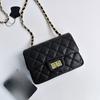 Leather Square Fatty Rhombus Chain Bag Mini Sheepskin One Shoulder Crossbody Small Square Bag Women's Versatile Mobile Phone Bag