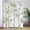 1 piece Small Fresh Plant Leaf Shower Curtain, Floral Tropical Plant Art Deco Bathroom Decorative Shower Curtain, with Hooks
