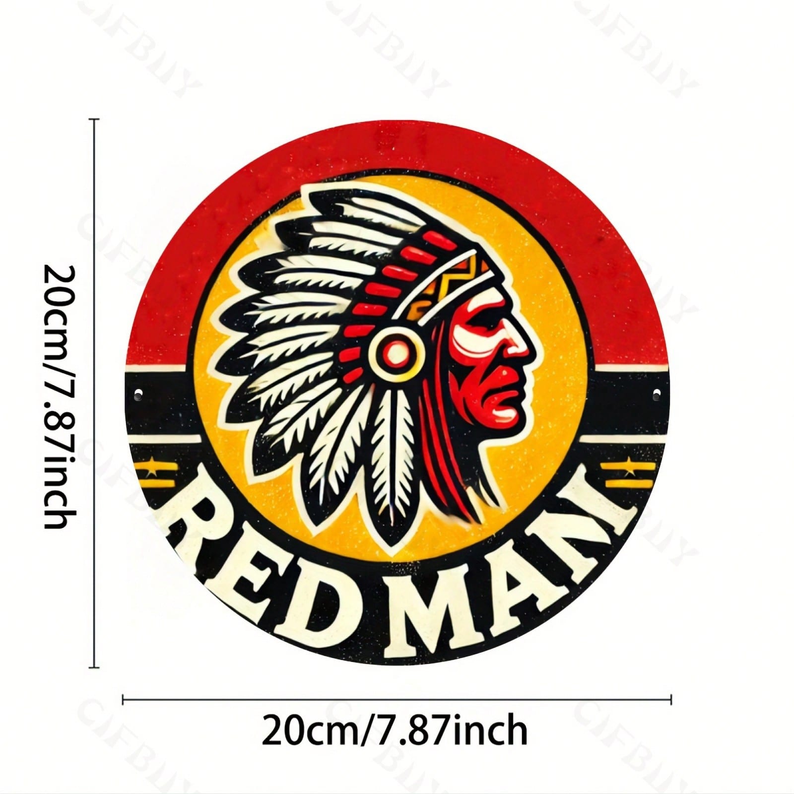 

Vintage Metal Wall Art Red Man Aluminum Sign Home Decor 8x8 Inch різнокольоровий