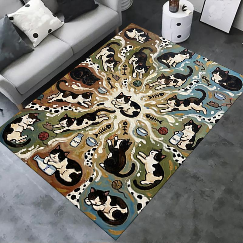 

2025 New Cute kitten Carpet Rug for Living Room Bedroom Home Sofa Decoration,Kids play Non-slip Floor Mat 40x60cm( 15x23in )