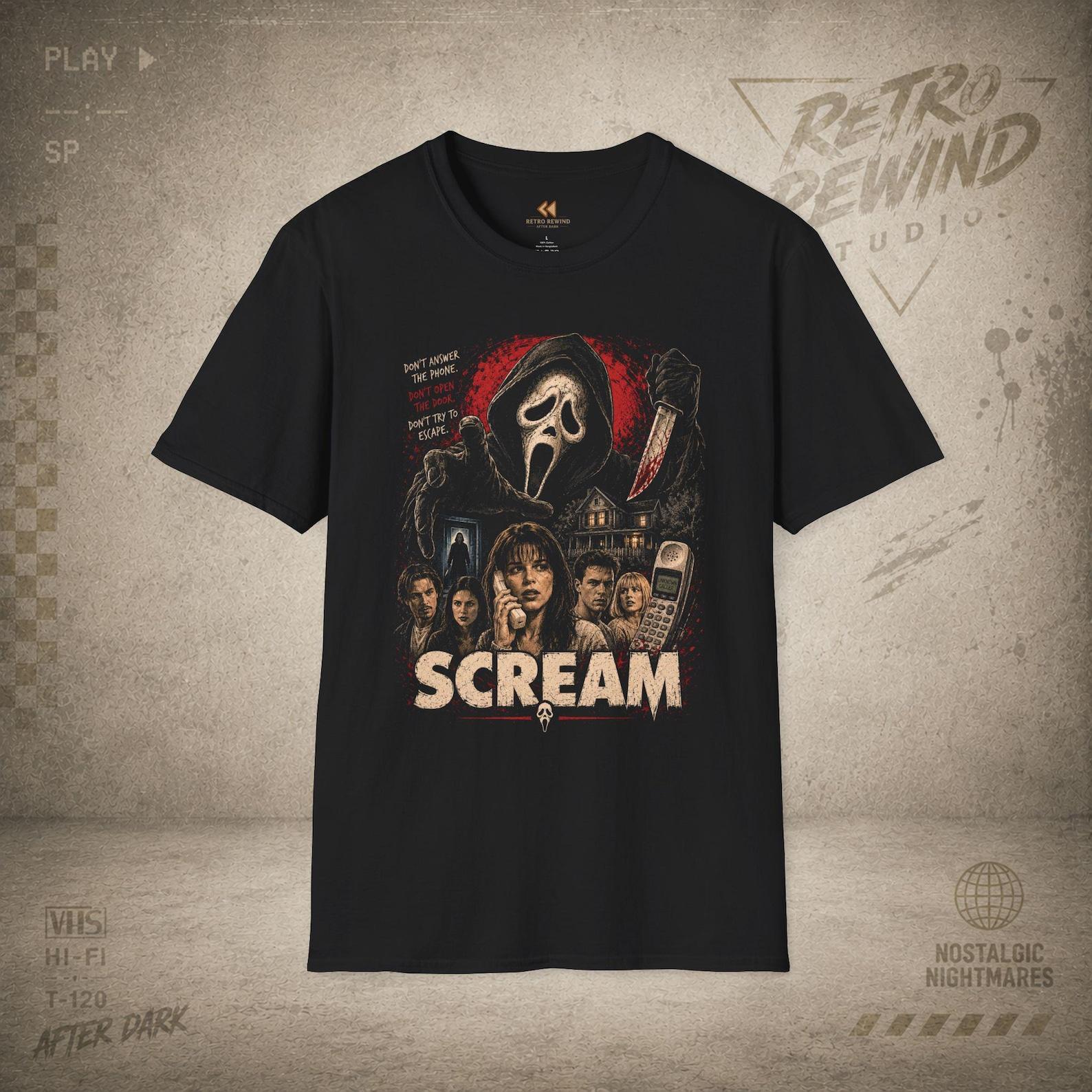 Scream Movie Ghostface Design T-Shirt | Horror Movie Poster Tee 4XL