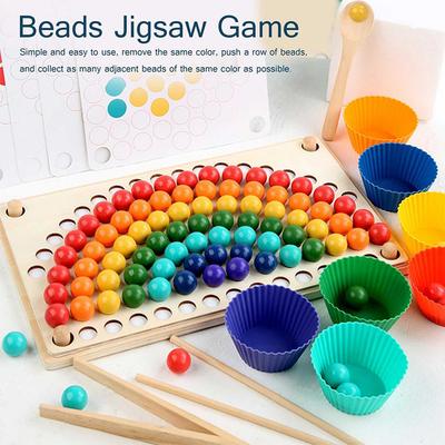 Regenbogen Holzklammer Go Spielset Punkt Perle Brettspiel Spielzeug Regenbogen Klammer Perle Hand-Auge-Koordination Montessori Lernspielzeug