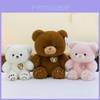 Adorable Soft Plush Bear Toy For Kids Ideal For Sleep And Comforting Featuring Customizable Chest Badge