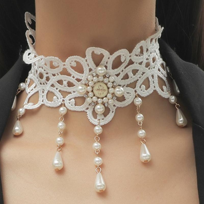 1Pc Vintage Lace Choker Necklace For Women Accessories Gothic Jewelry Collar