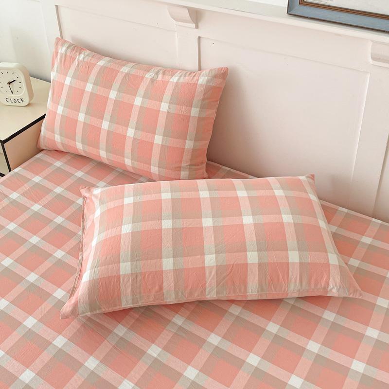100% Cotton 2pcs Pillowcase 48x74cm Grid Printed Pillowcase Cover for Home Simple Style Cotton Pillow Cover
