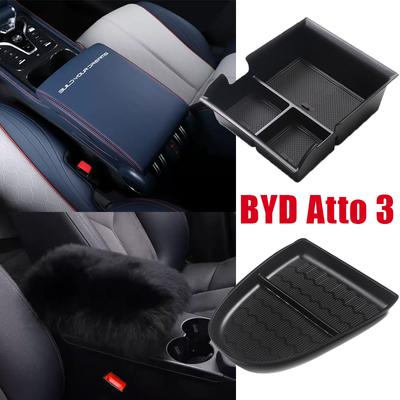 Caixa de armazenamento do console central do carro capa de apoio de braço de couro para byd atto 3 yuan plus 2022 ato 3 multi-estilo modificado automático