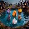 10 ks Halloweenské Mini Kachničky Duchové Pryskyřičné Přívěsky Různé Styly Malé Kachničky Figurka DIY Domácí Dekorace Příslušenství Mikro Krajina Ozdoba