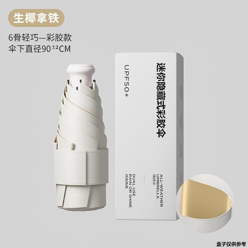 Mini Card Umbrella Sun Umbrella Women's Sunshade Sun Protection Sunshine and Rain Protection UV Protection Small Portable Folding Pocket Umbrella