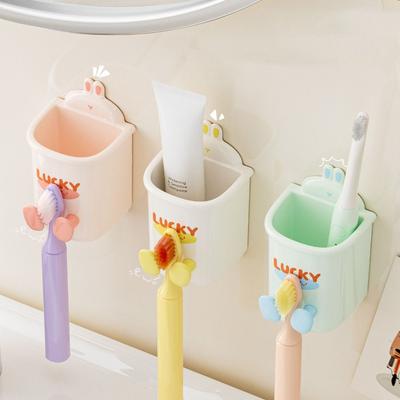 Cartoon Toothbrush Holder Wall Mounted Electric Toothbrush Stand Rack Bathroom Organizer