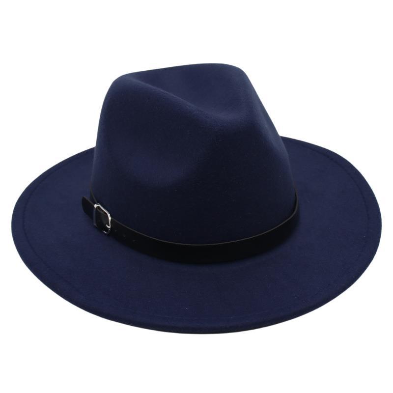 Nostalgiczny Cylinder Kapelusz Jazzowy Studio Klamra do Paska Męska i Damska Kapelusz Filcowy Model Cienia Kapelusz Wełniany Styl Hepburn