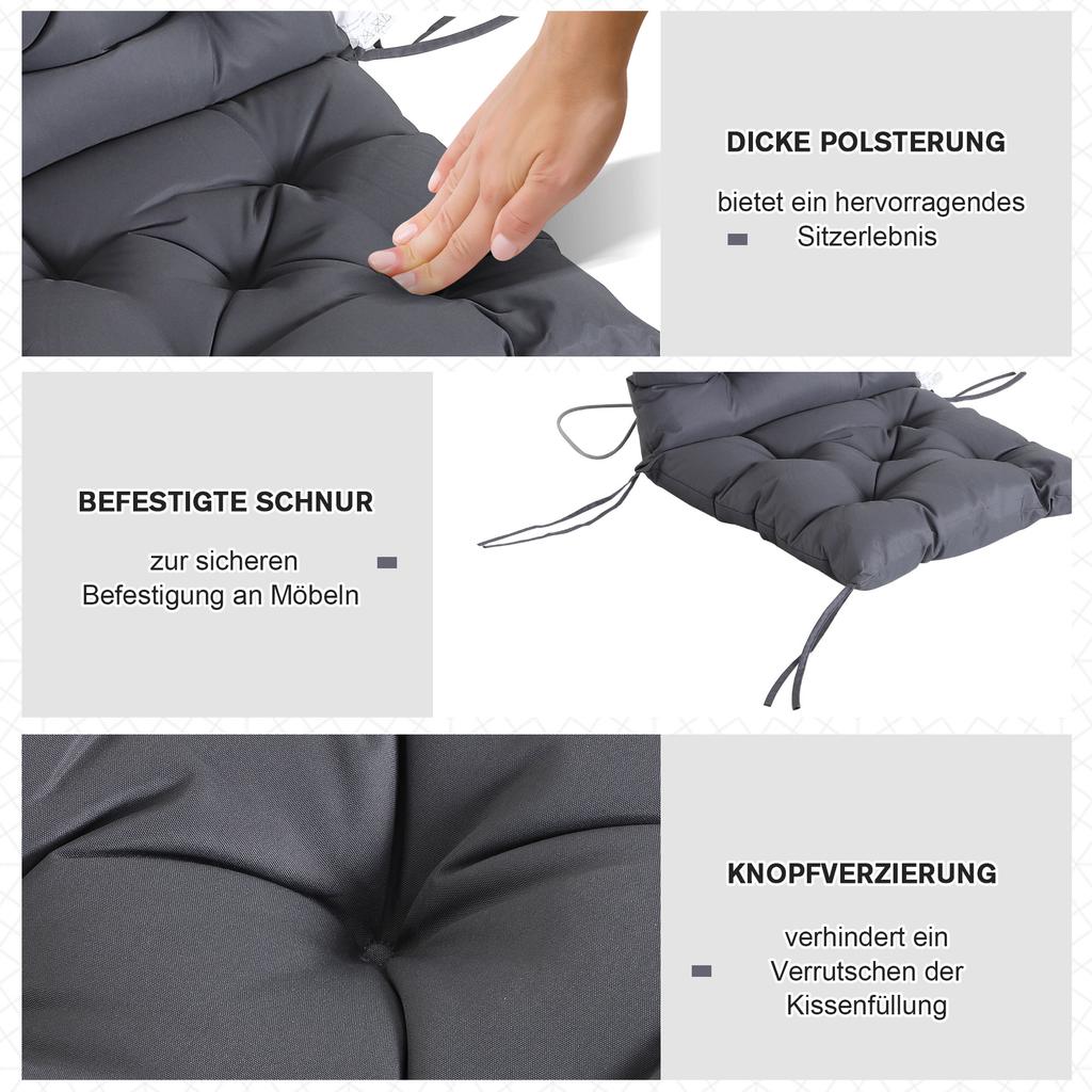 Set of Two Outdoor Seat Cushions - Grey