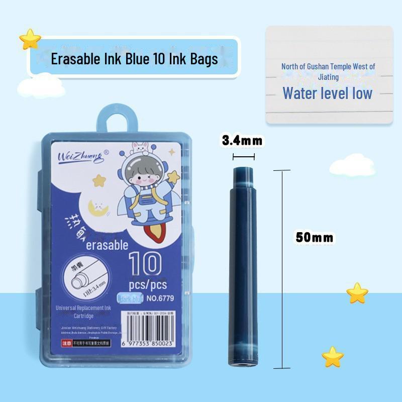 Zhengzi Student Fountain Pen - Iridium Gold 0.5mm Nib, 0.38mm Replaceable Ink Capsule, Steel Construction