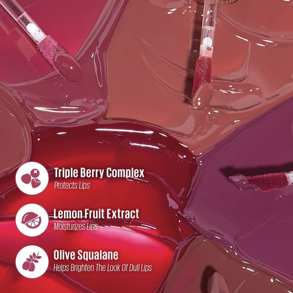 Kaja Jelly Charm Glazed Lip Stain   Blush With Keychain 0.17 Oz   5 G 02 Squeeze Guava Soft Plum Pink