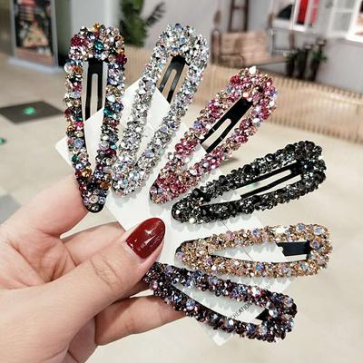 Colored Diamond Luxurious Hollow Hair Clip Hair Accessories for Women