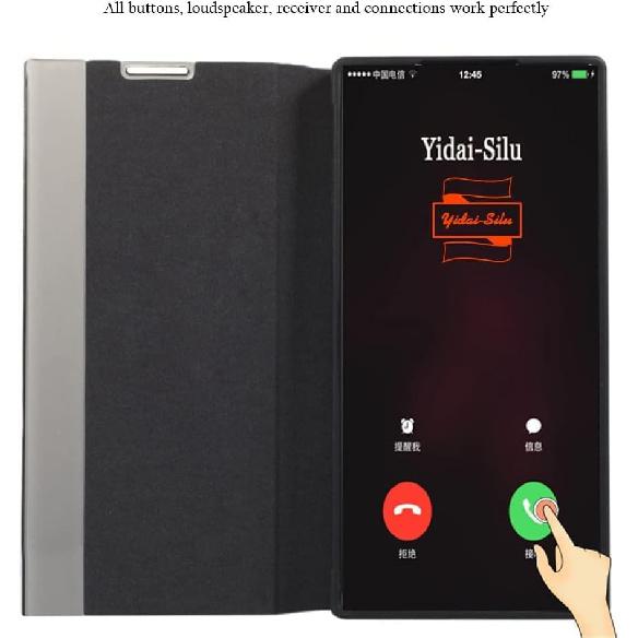 for Samsung Galaxy Note 20 Ultra Case View Clear Smart Window, with Kickstand for Samsung Note 20 Ultra Phone Case Luxury Flip Slim Mirror Hard PC