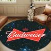 Budweiser Galaxy Bow Tie Round mat Home Decor, Chair rug For livingroom,Bedroom, doormat home decor Birthday Gift Christmas Gifts