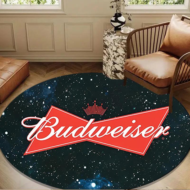 Budweiser Galaxy Bow Tie Round mat Home Decor, Chair rug For livingroom,Bedroom, doormat home decor Birthday Gift Christmas Gifts