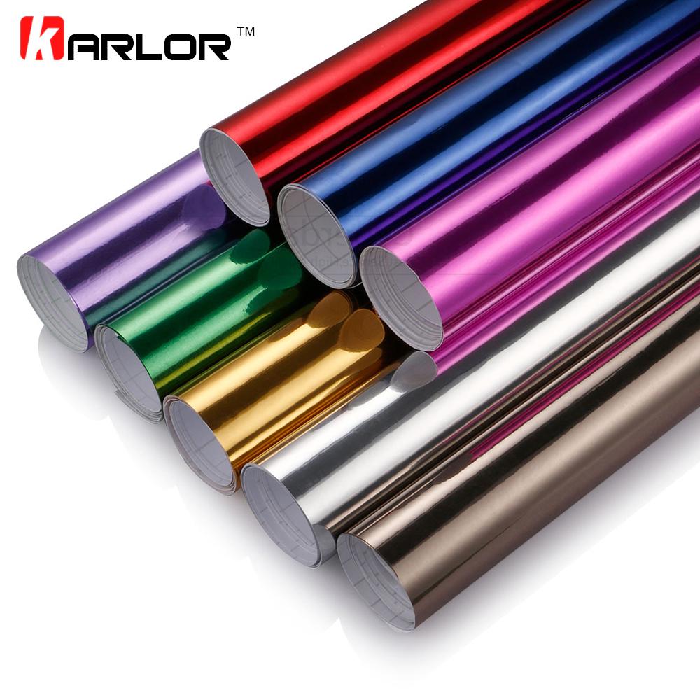 Car Sticker Chrome Mirror Vinyl Film Foil DIY Wrapping Sheet Decal Automobiles Motorcycle Truck Car Styling Accessories 100*30CM